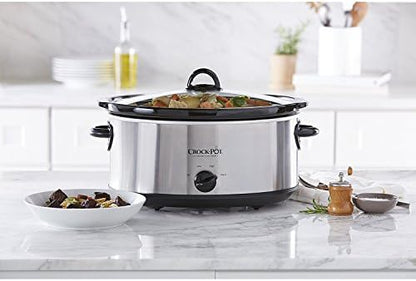 Crock-Pot 7 Quart Oval Manual Slow Cooker – Stainless Steel 0EUL