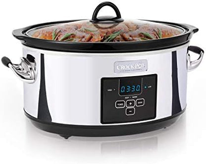 Crock-Pot 7 Quart Programmable Slow Cooker – Polished Platinum 3R4E