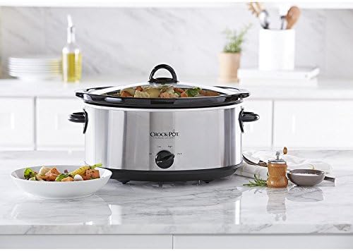 Crock-Pot 7 Quart Oval Manual Slow Cooker – Stainless Steel 0EUL