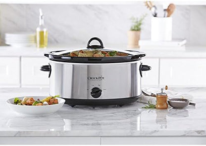 Crock-Pot 7 Quart Oval Manual Slow Cooker – Stainless Steel 0EUL