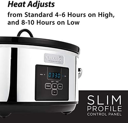 Crock-Pot 7 Quart Programmable Slow Cooker – Polished Platinum 3R4E