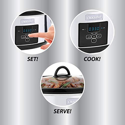 Crock-Pot 7 Quart Programmable Slow Cooker – Polished Platinum 3R4E