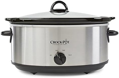 Crock-Pot 7 Quart Oval Manual Slow Cooker – Stainless Steel 0EUL