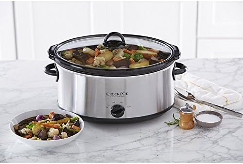 Crock-Pot 7 Quart Oval Manual Slow Cooker – Stainless Steel 0EUL