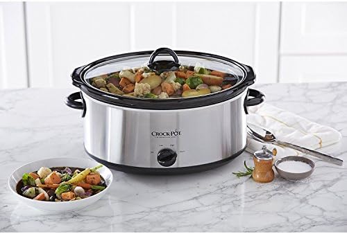 Crock-Pot 7 Quart Oval Manual Slow Cooker – Stainless Steel 0EUL