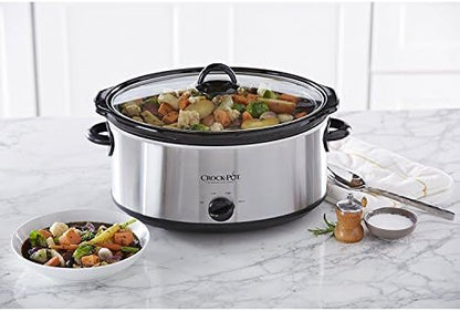 Crock-Pot 7 Quart Oval Manual Slow Cooker – Stainless Steel 0EUL