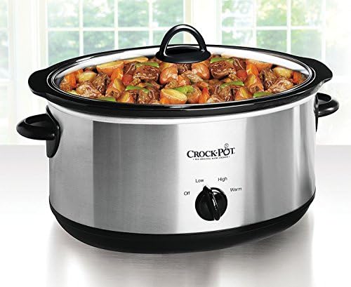 Crock-Pot 7 Quart Oval Manual Slow Cooker – Stainless Steel 0EUL