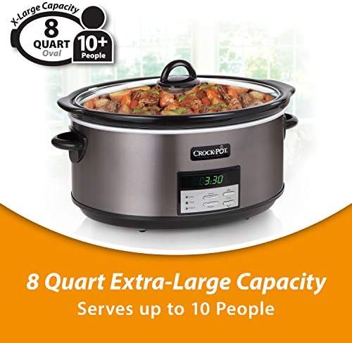 Crock-Pot 8 Quart Programmable Slow Cooker with Auto Warm WV02