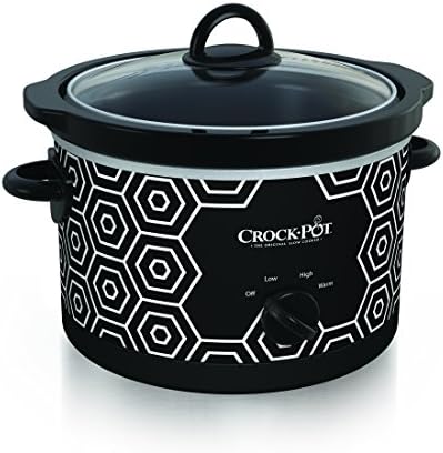 Crock-Pot 4.5 Quart Portable Slow Cooker – Black & White VPCM
