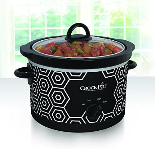 Crock-Pot 4.5 Quart Portable Slow Cooker – Black & White VPCM