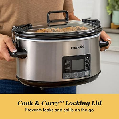 Crock-Pot 7 Quart Portable Programmable Slow Cooker with Timer AATY