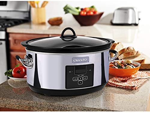 Crock-Pot 7 Quart Programmable Slow Cooker – Polished Platinum 3R4E