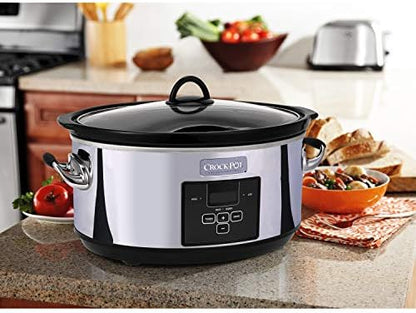 Crock-Pot 7 Quart Programmable Slow Cooker – Polished Platinum 3R4E