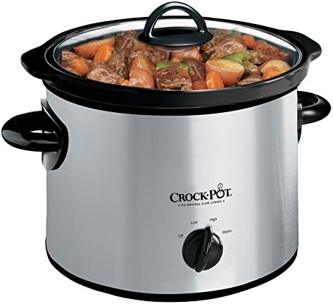 Crock-Pot 3 Quart Manual Slow Cooker – Silver B0DJ