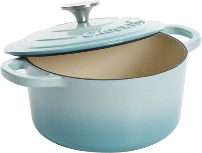 Crock-Pot 3 Quart Enameled Cast Iron Dutch Oven – Aqua V9VG