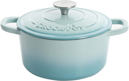 Crock-Pot 3 Quart Enameled Cast Iron Dutch Oven – Aqua V9VG