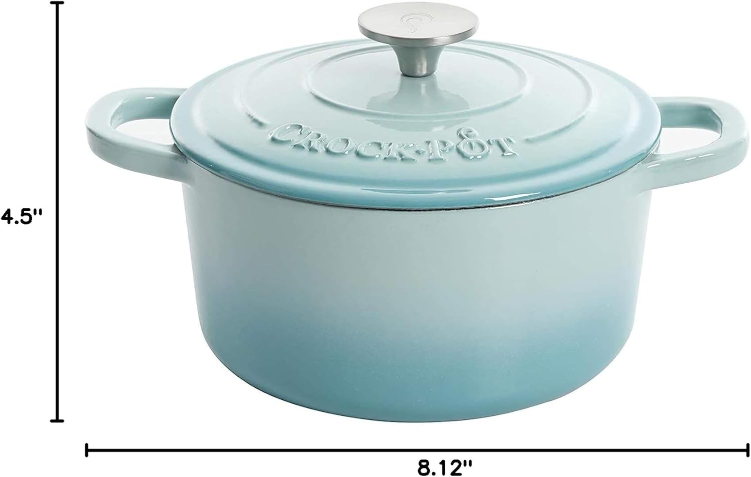 Crock-Pot 3 Quart Enameled Cast Iron Dutch Oven – Aqua V9VG