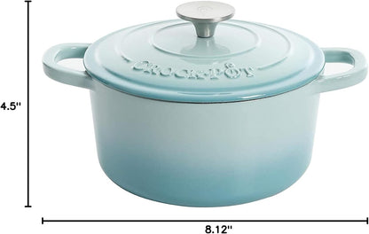 Crock-Pot 3 Quart Enameled Cast Iron Dutch Oven – Aqua V9VG