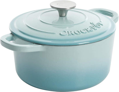 Crock-Pot 3 Quart Enameled Cast Iron Dutch Oven – Aqua V9VG